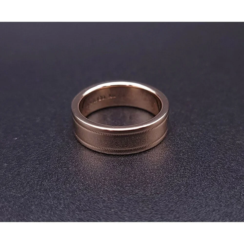 Tiffany & Co 18kt Rose Gold Together Double Milgrain 6mm Wedding Band Size 6.5 - Picture 13 of 15